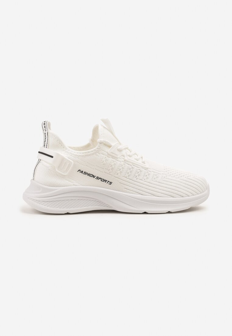 Białe Buty Sportowe Sneakersy z Napisami i Tłoczeniem Odalira