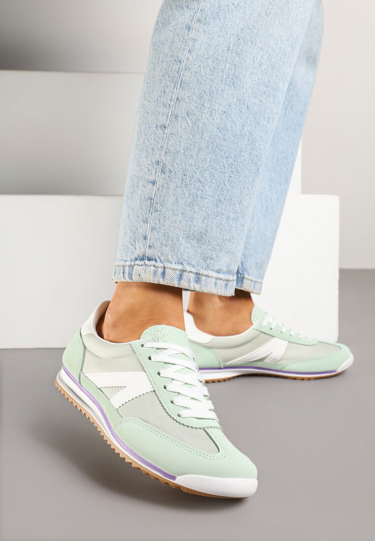 Zielone Sneakersy Ozdobione Geometrycznym Wzorem Teroti
