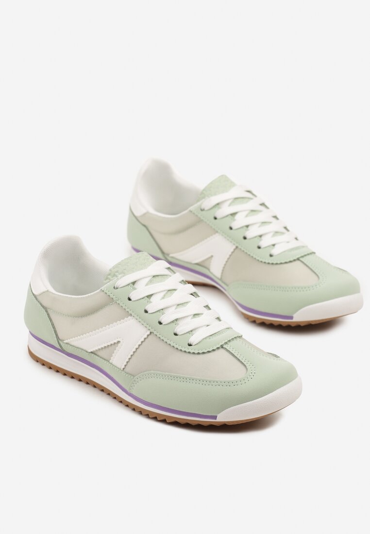 Zielone Sneakersy Ozdobione Geometrycznym Wzorem Teroti