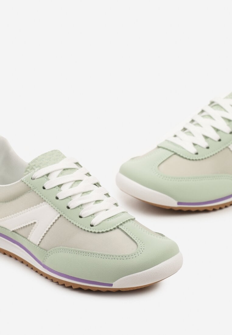 Zielone Sneakersy Ozdobione Geometrycznym Wzorem Teroti