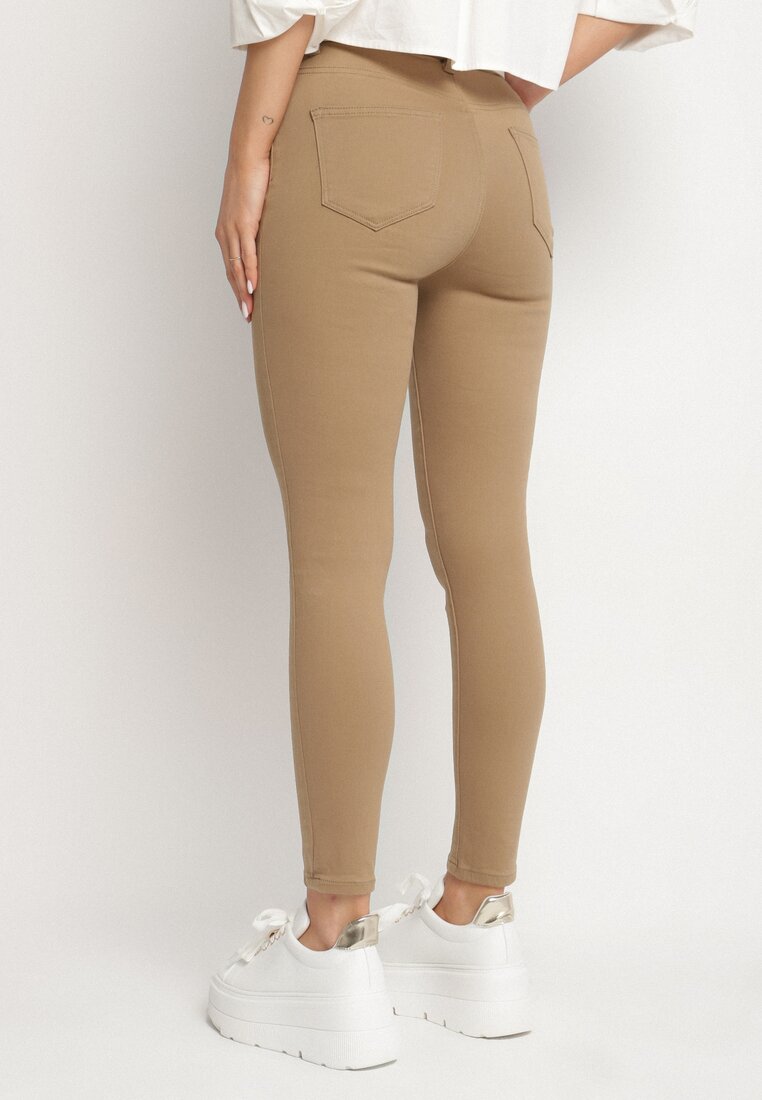 Ciemnobeżowe Spodnie Skinny Kyllienne