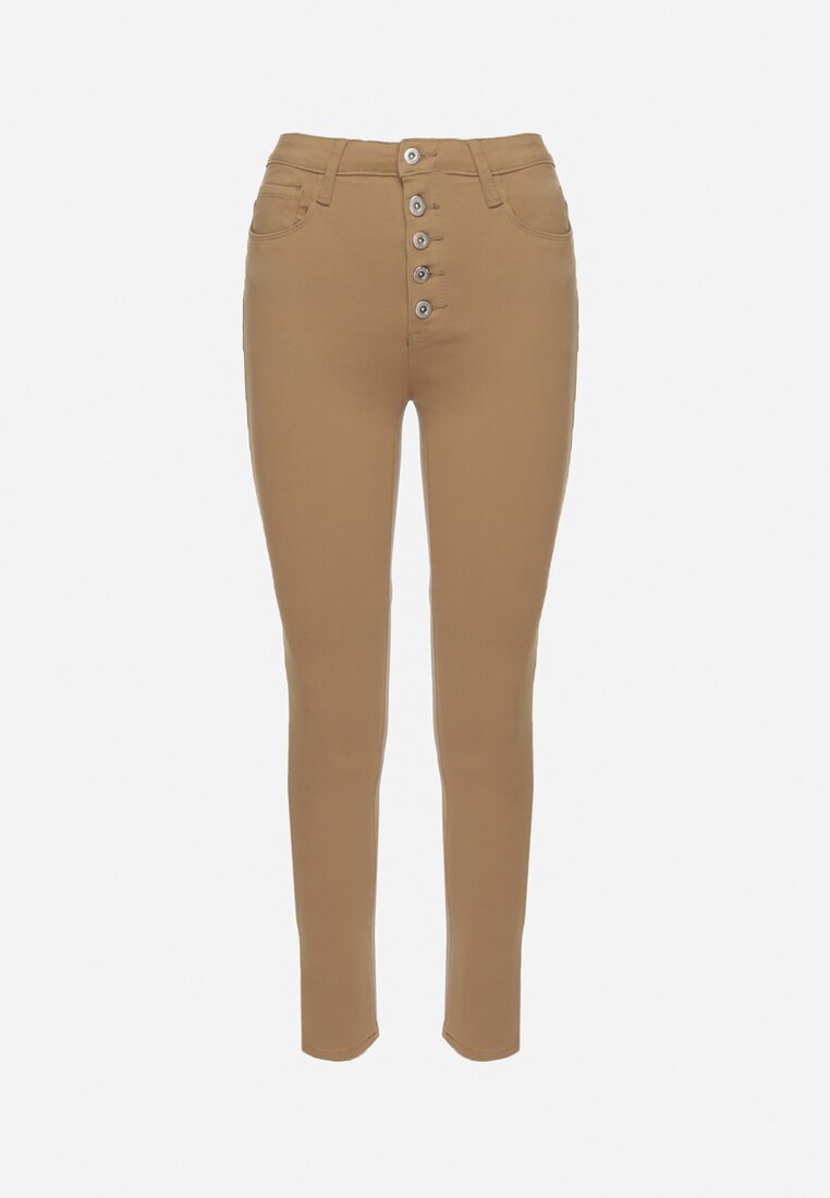 Ciemnobeżowe Spodnie Skinny Kyllienne