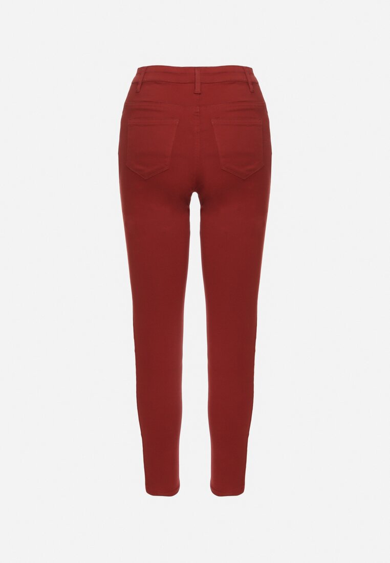 Bordowe Spodnie Skinny Kyllienne