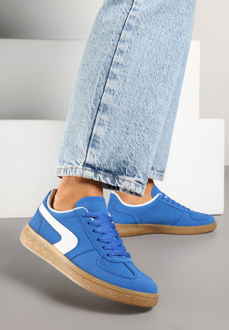 Ciemnoniebieskie Sneakersy w Stylu Klasycznych Tenisówek Ahleria