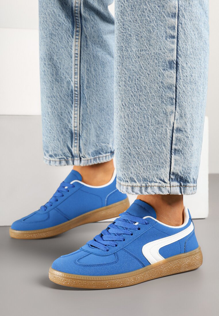 Ciemnoniebieskie Sneakersy w Stylu Klasycznych Tenisówek Ahleria