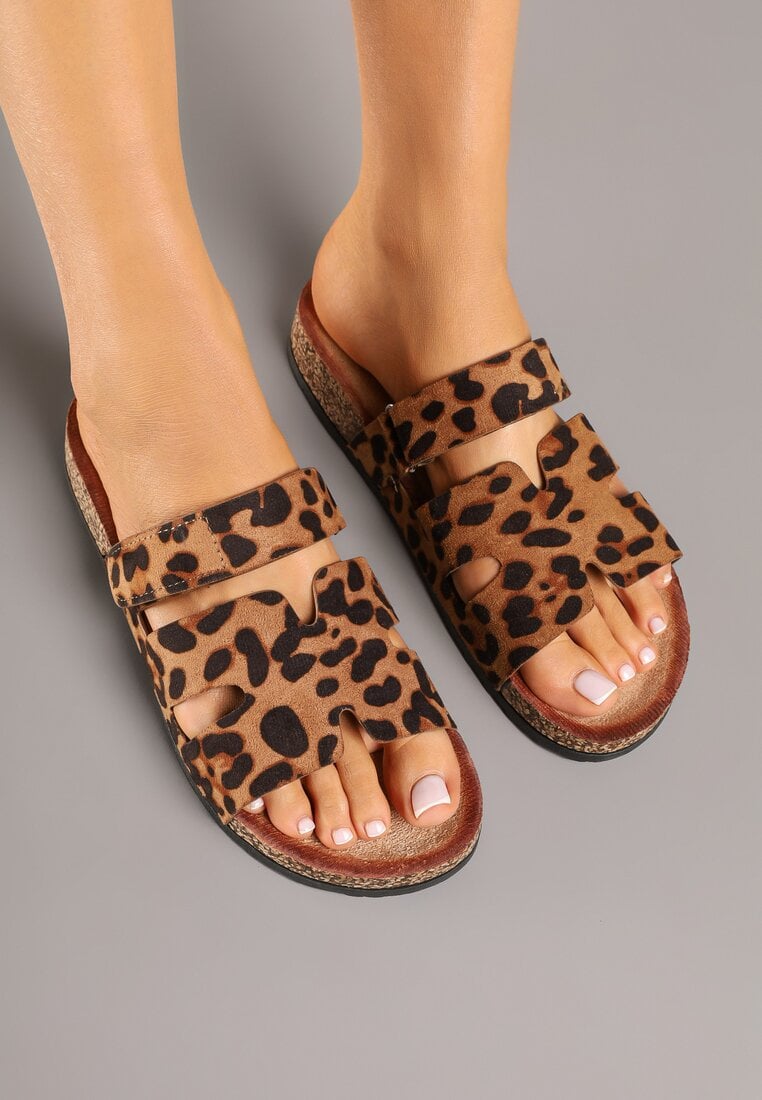 Papuci Imprimeu leopard