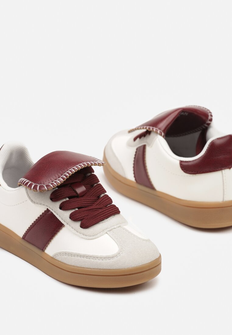 Bordowe Buty Sportowe w Stylu Klasycznych Tenisówek z Wywiniętym Językiem Ulonariela