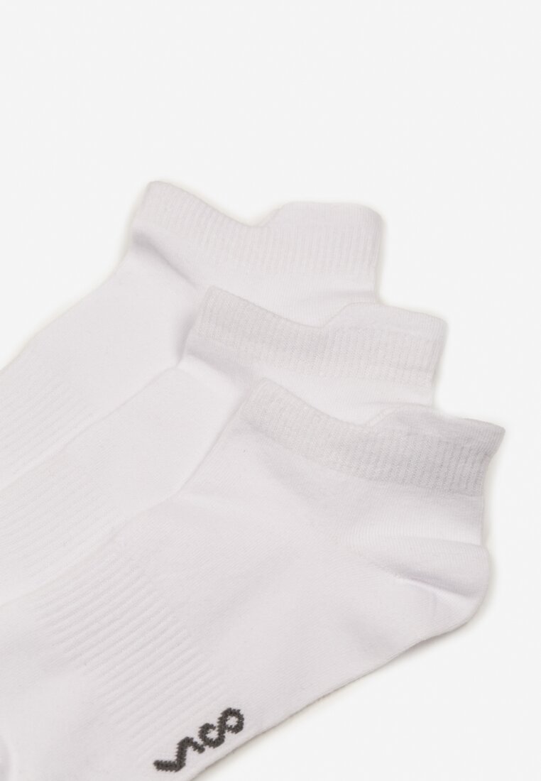 Białe Bawełniane Skarpety 3 Pack z Napisami Folindria