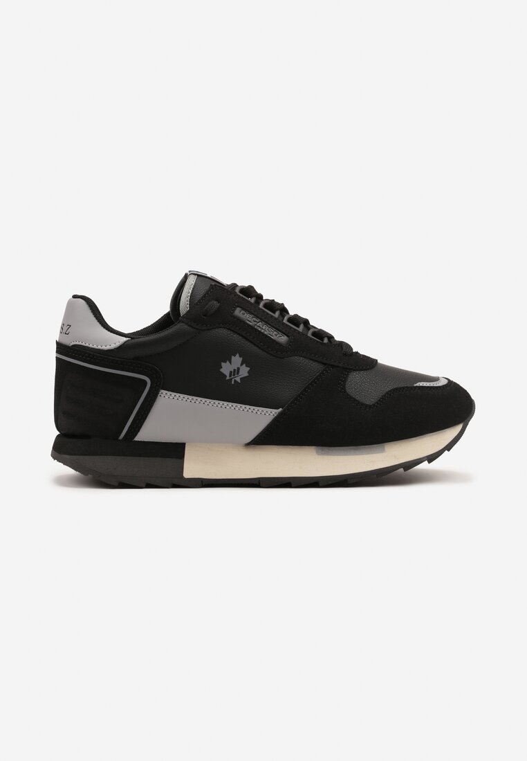 Czarne Buty Sportowe Sneakersy z Ozdobnymi Wstawkami Vevilira