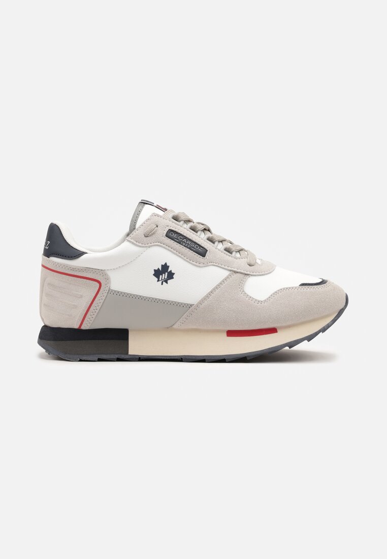 Białe Buty Sportowe Sneakersy z Ozdobnymi Wstawkami Vevilira