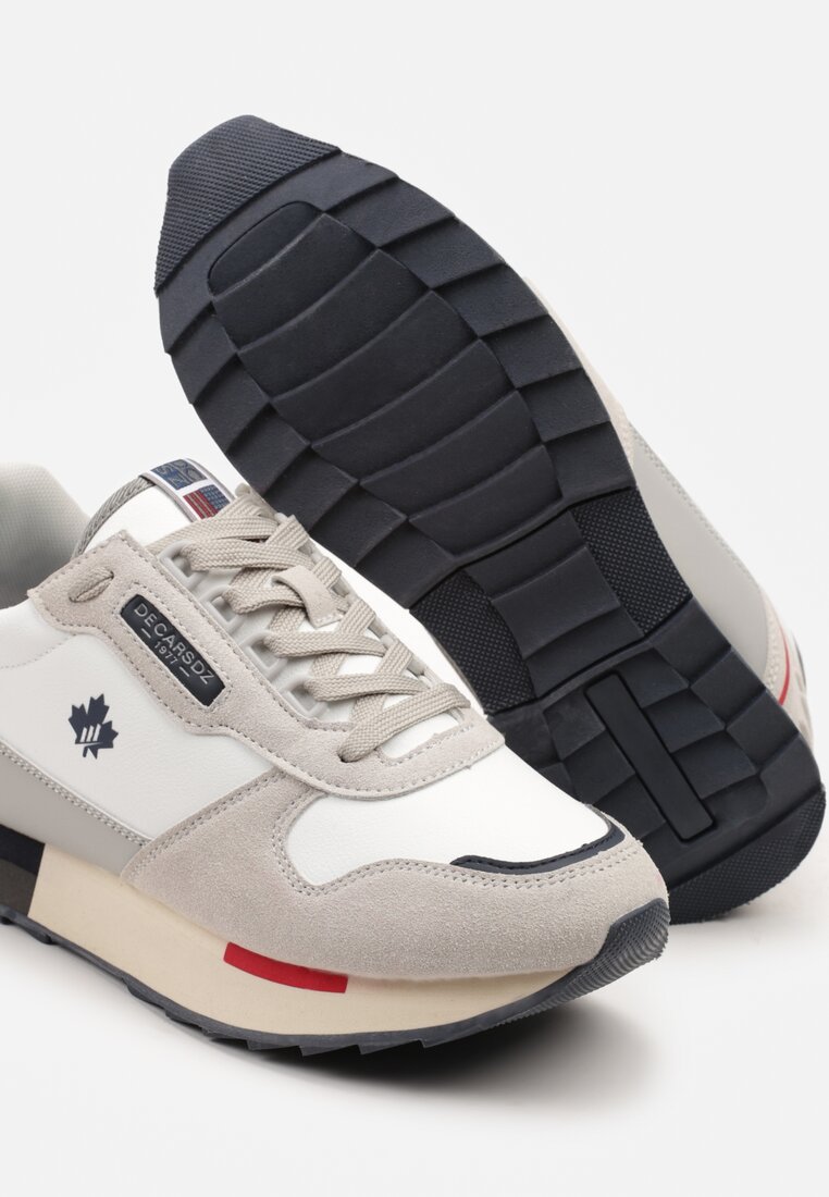 Białe Buty Sportowe Sneakersy z Ozdobnymi Wstawkami Vevilira