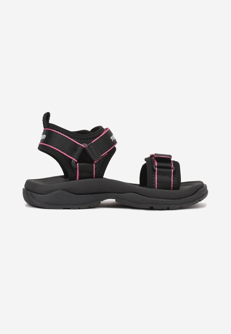 Sandale Negru cu fucsia
