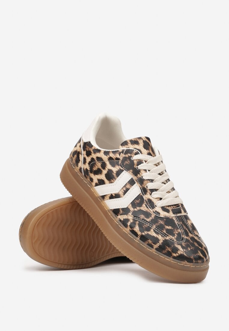 Panterkowe Sneakersy z Geometrycznym Wzorem Sadeane