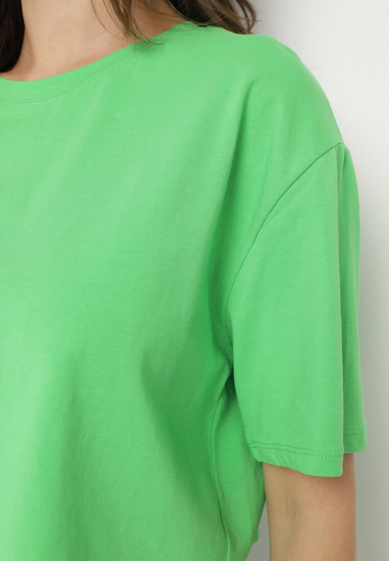 Jasnozielony Krótki T-shirt Oversize Lilu