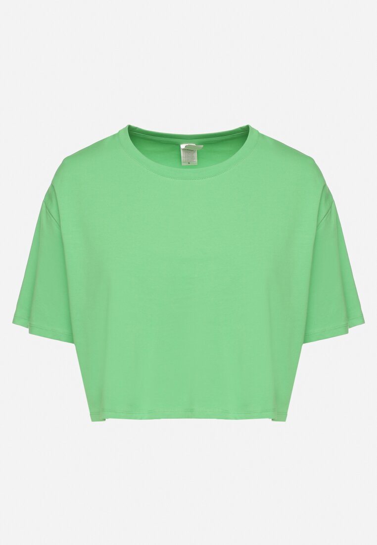 Jasnozielony Krótki T-shirt Oversize Lilu