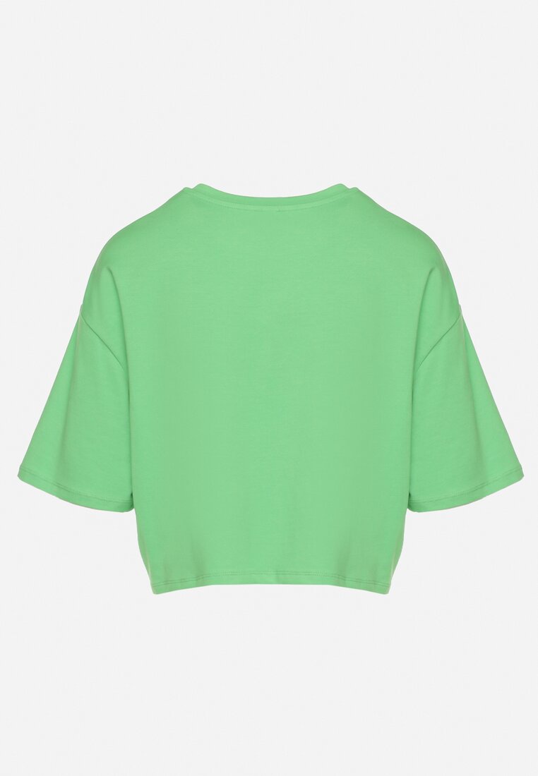 Jasnozielony Krótki T-shirt Oversize Lilu