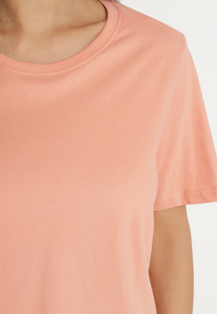 Pomarańczowy Bawełniany Klasyczny T-shirt Fevarene