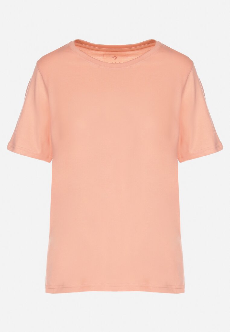 Pomarańczowy Bawełniany Klasyczny T-shirt Fevarene