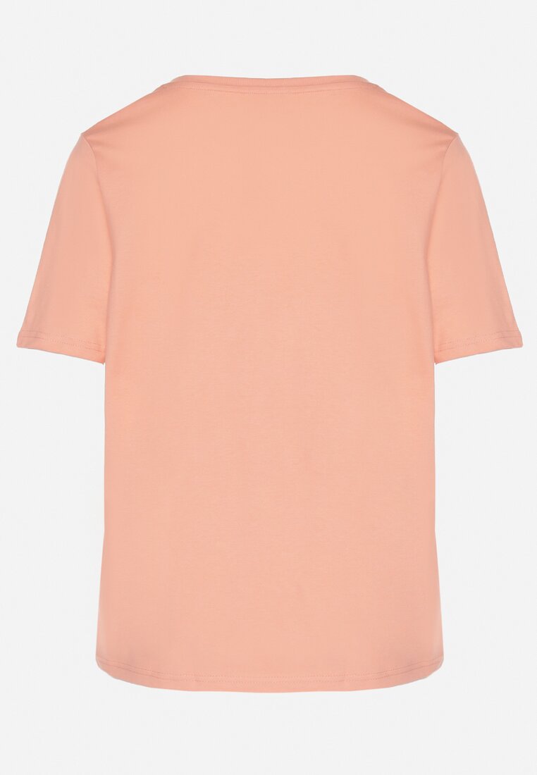 Pomarańczowy Bawełniany Klasyczny T-shirt Fevarene
