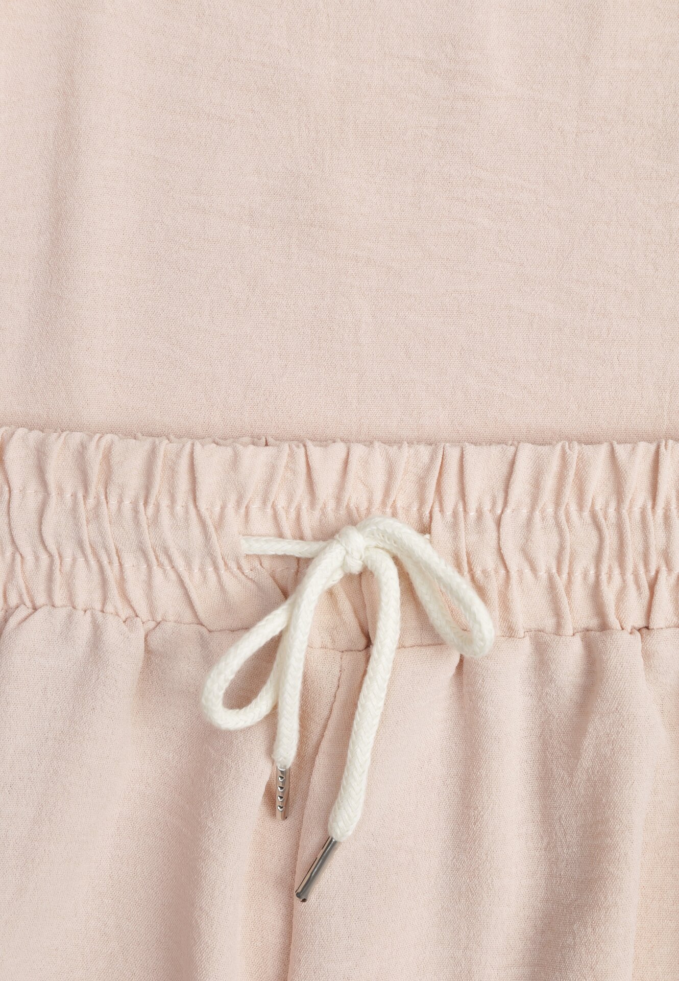 Jasnobeżowy Komplet z Wiskozą Koszulka z Krótkim Rękawem i Luźne Spodnie na Gumce z Kieszniami Efraline