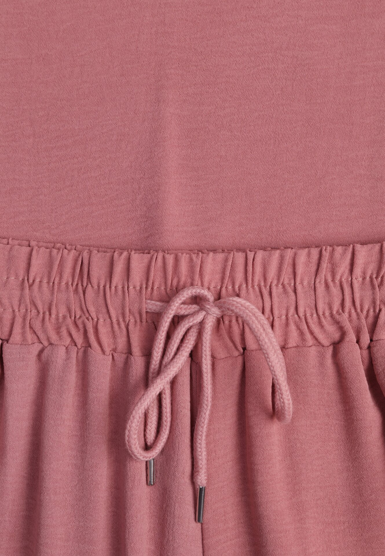 Ciemnoróżowy Komplet z Wiskozą Koszulka z Krótkim Rękawem i Luźne Spodnie na Gumce z Kieszniami Efraline