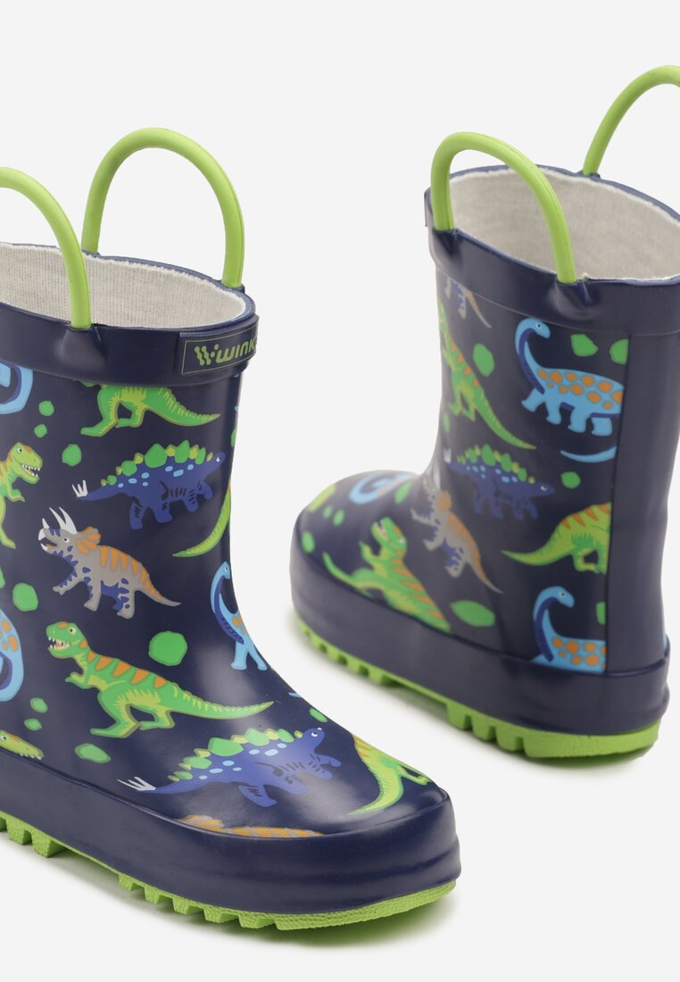 Cizme de cauciuc  Bleumarin cu verde