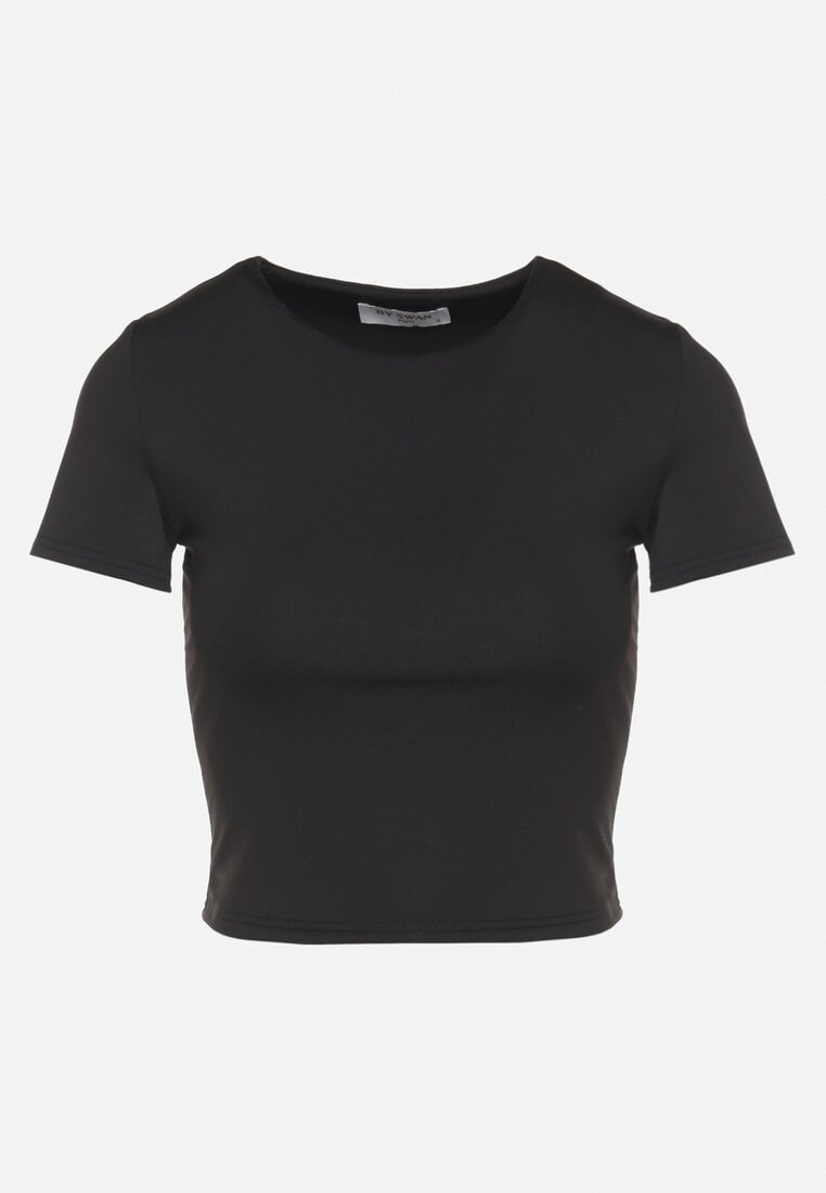 Czarny T-shirt Krótki z Wiskozą Eframera