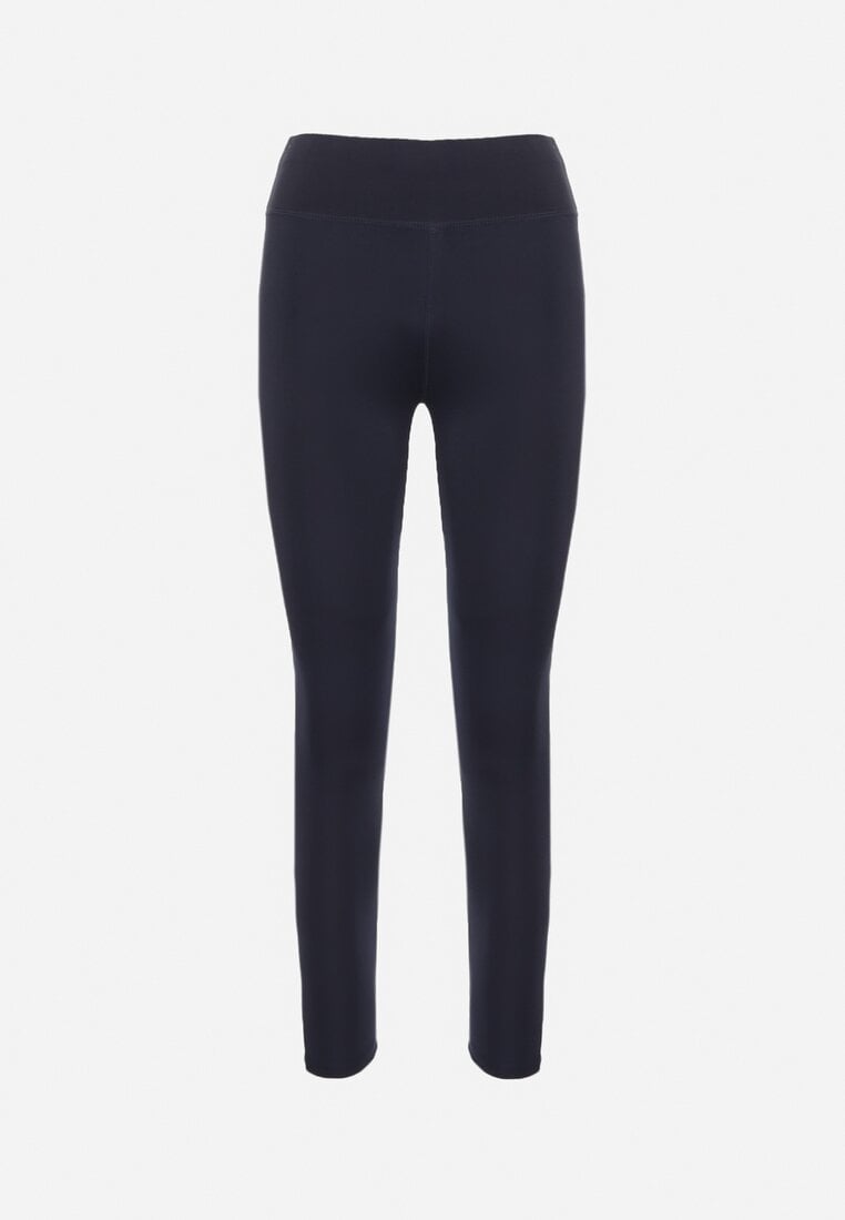 Granatowe Legginsy z Ozdobnymi Lampasami Janiaima