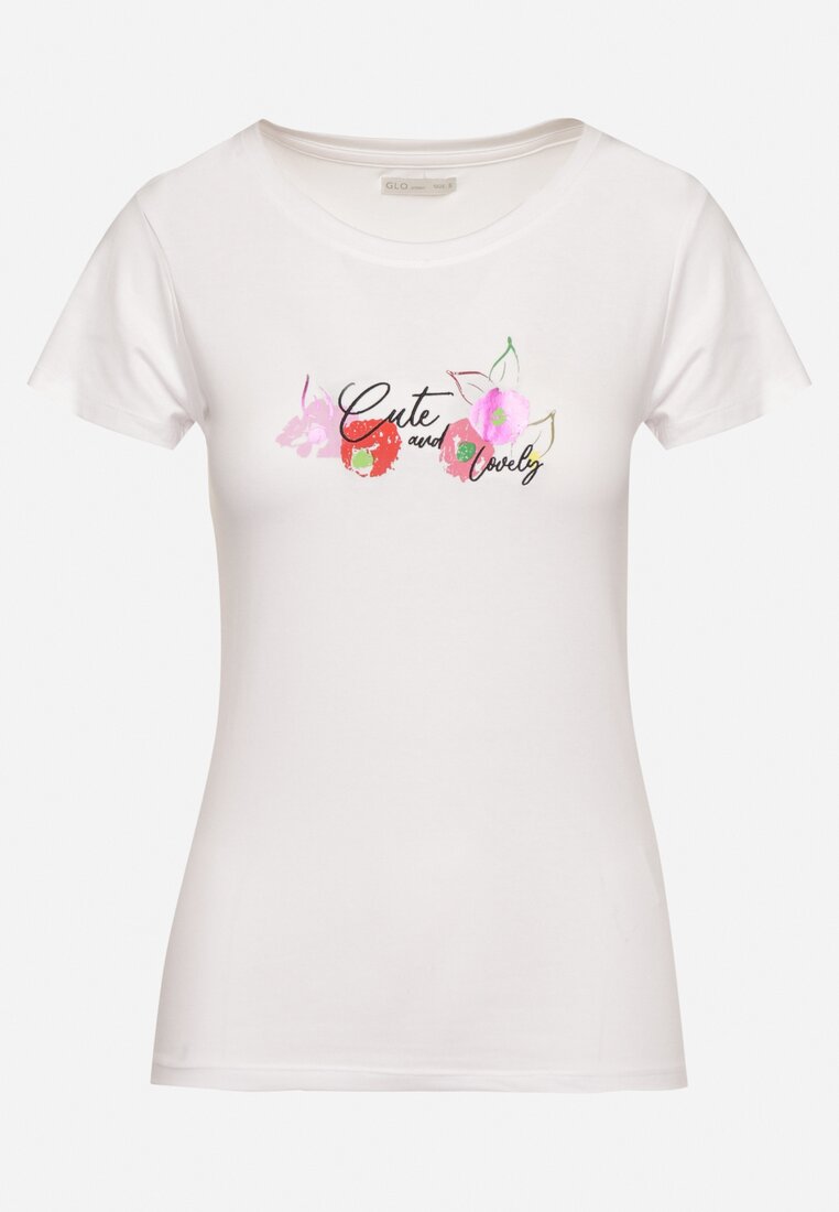 T-shirt Alb cu roz