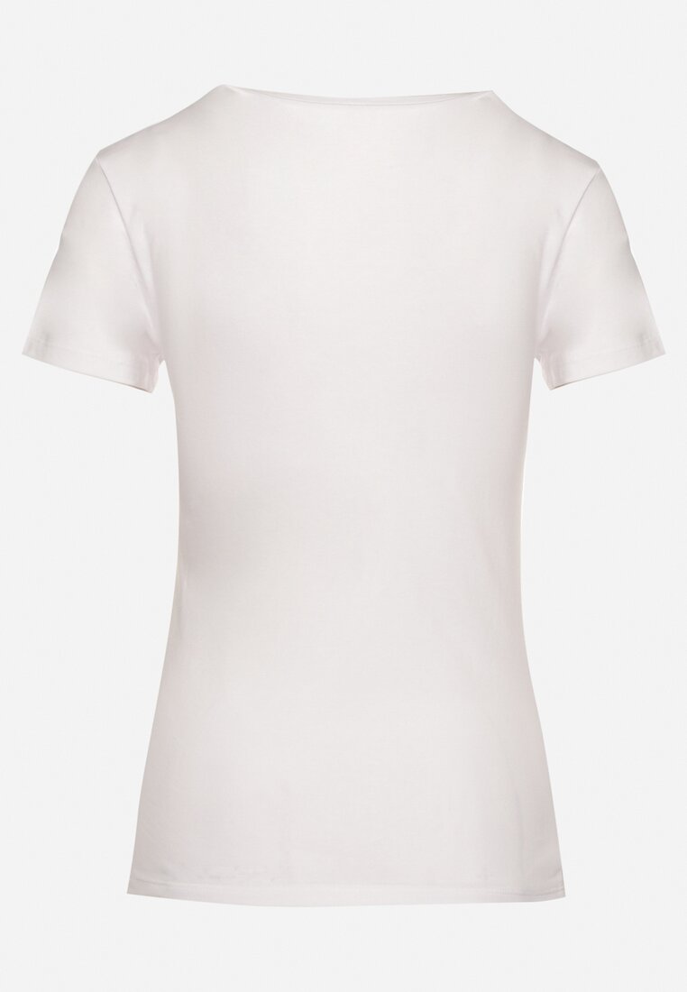 T-shirt Alb cu roz