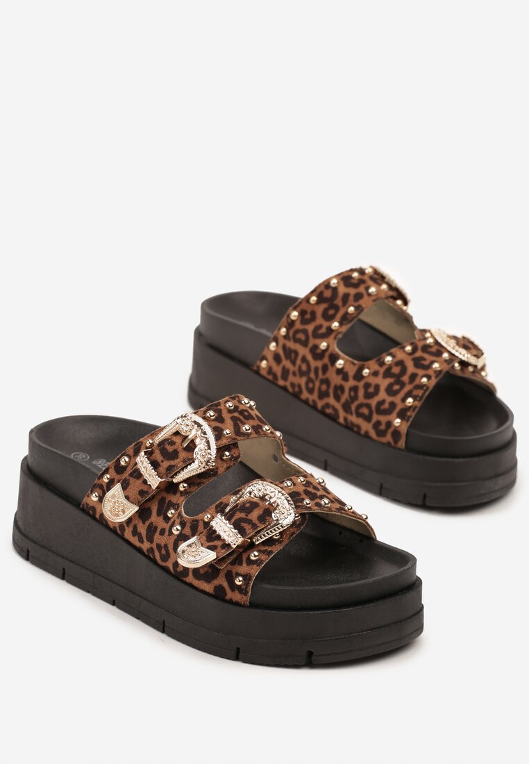 Papuci Imprimeu leopard