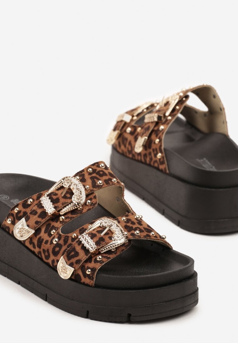 Papuci Imprimeu leopard