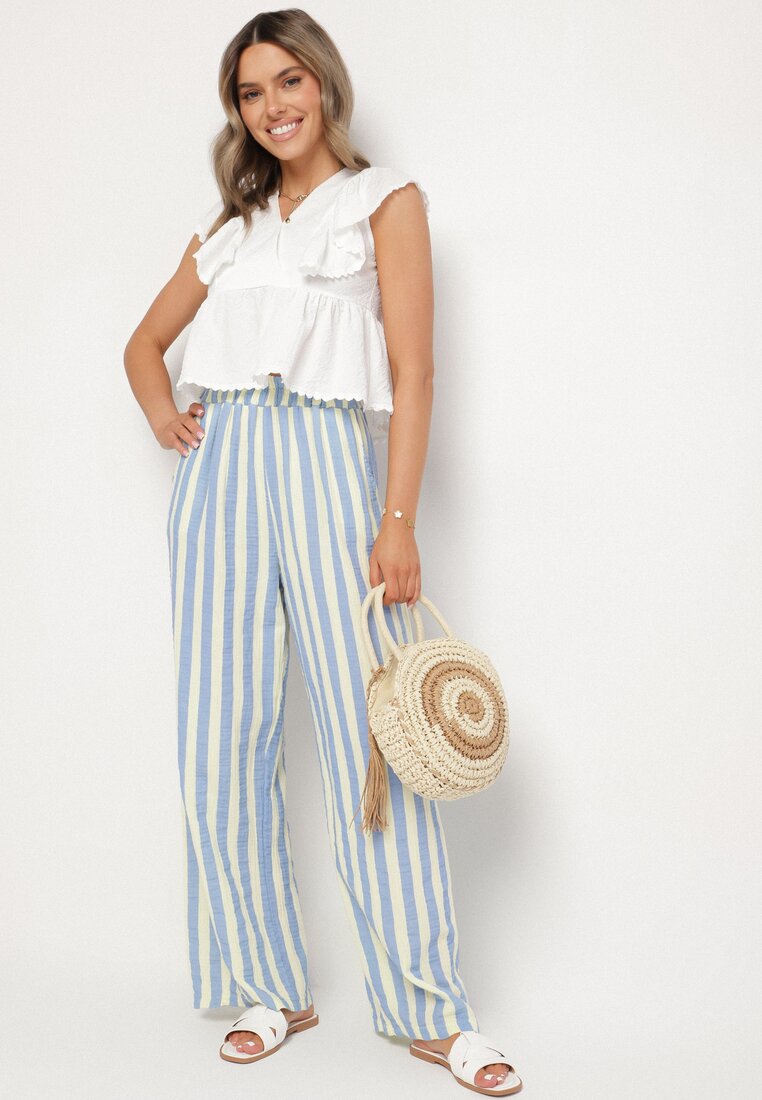Pantaloni Albastru cu galben