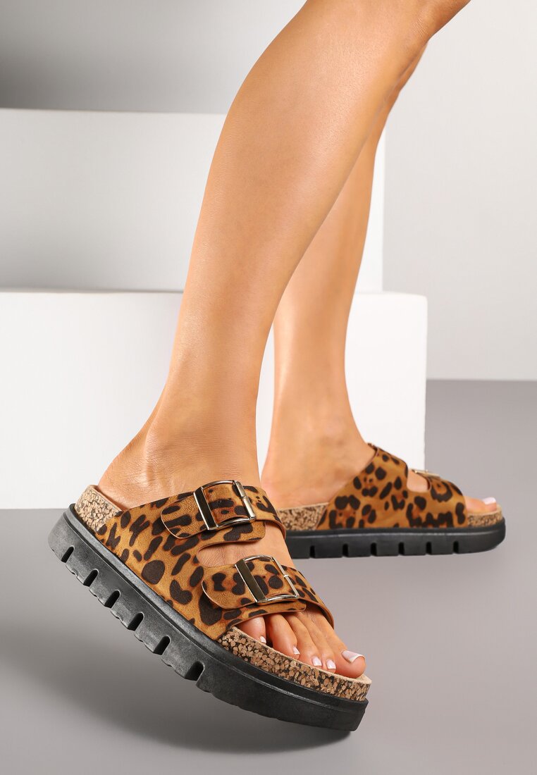 Papuci Imprimeu leopard