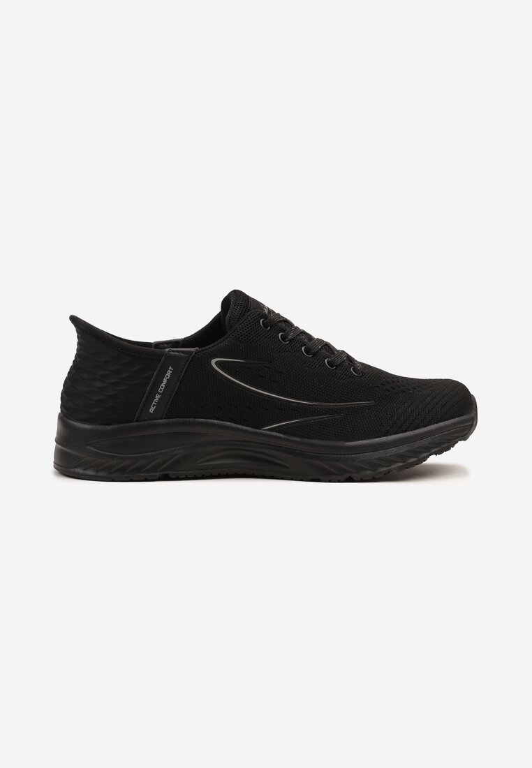 Czarne Buty Sportowe Sneakersy z Ozdobnym Tłoczeniem Axedla