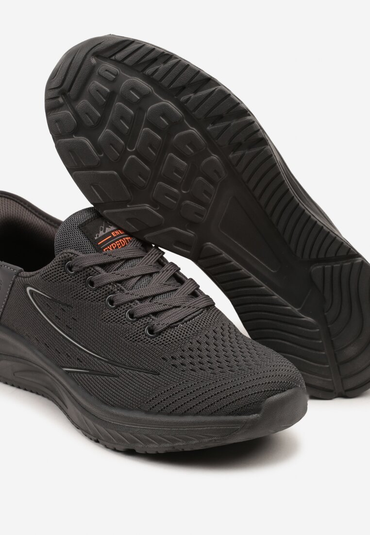 Ciemnoszare Buty Sportowe Sneakersy z Ozdobnym Tłoczeniem Axedla