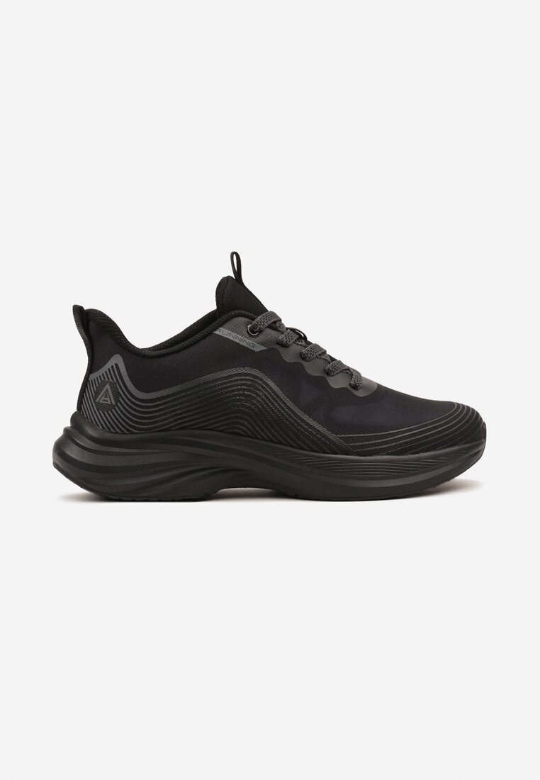 Czarne Buty Sportowe Sneakersy Ozdobione Tłoczonym Wzorem Axevia
