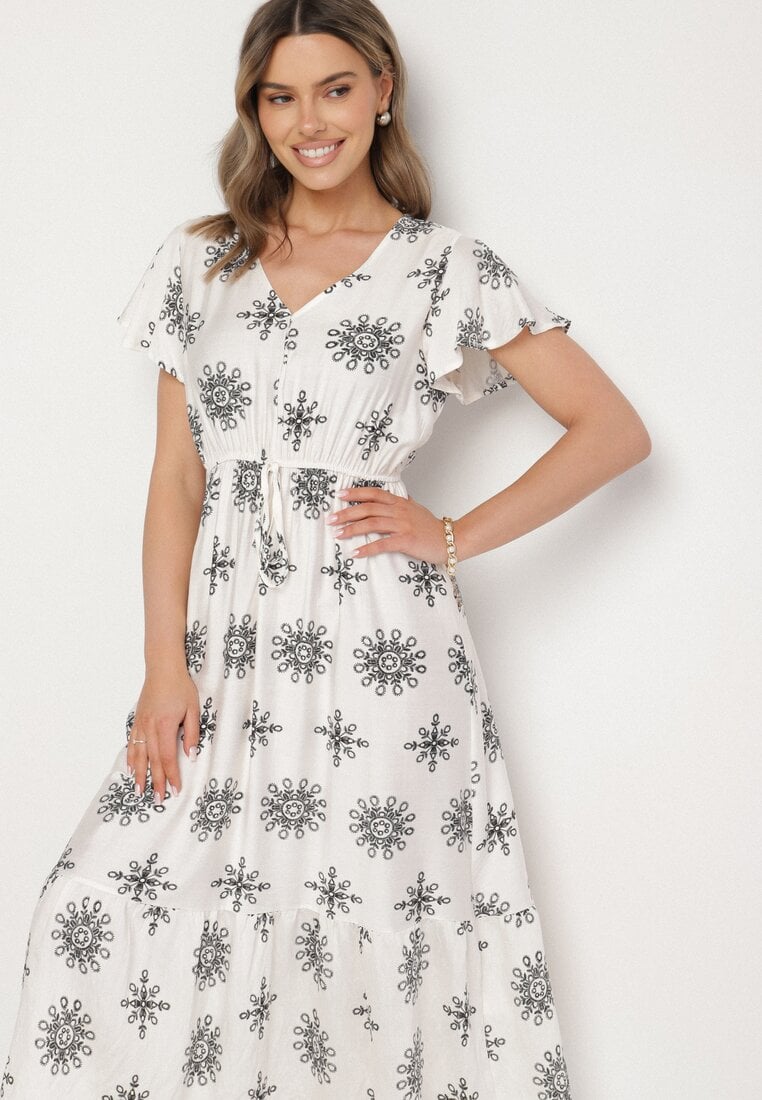Rochie Albă cu negru