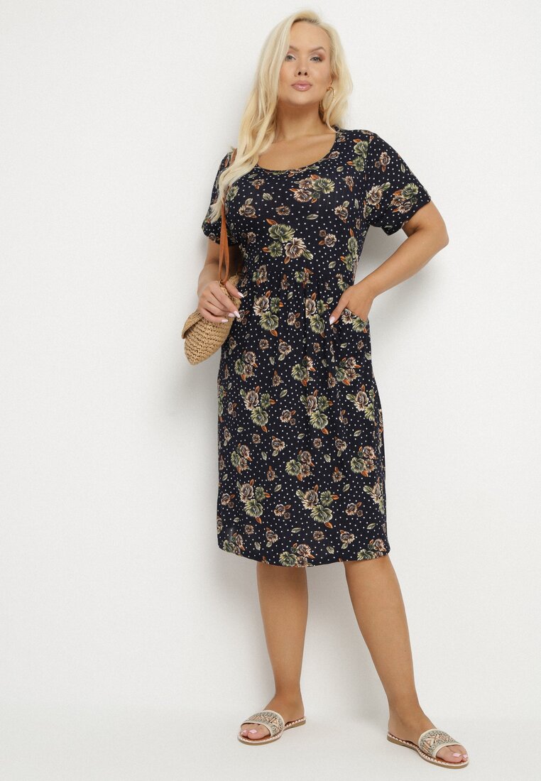 Rochie Bleumarin cu bej