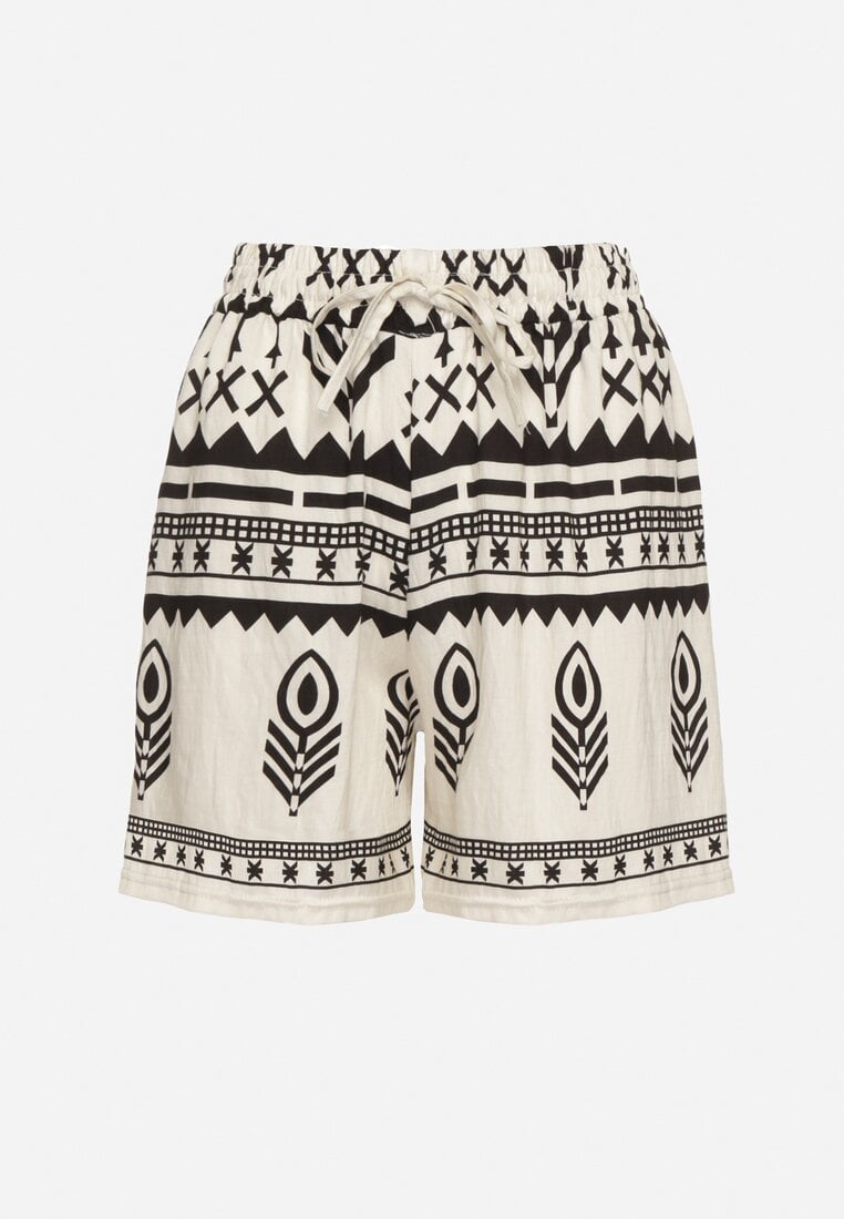Pantaloni scurți Negru cu crem