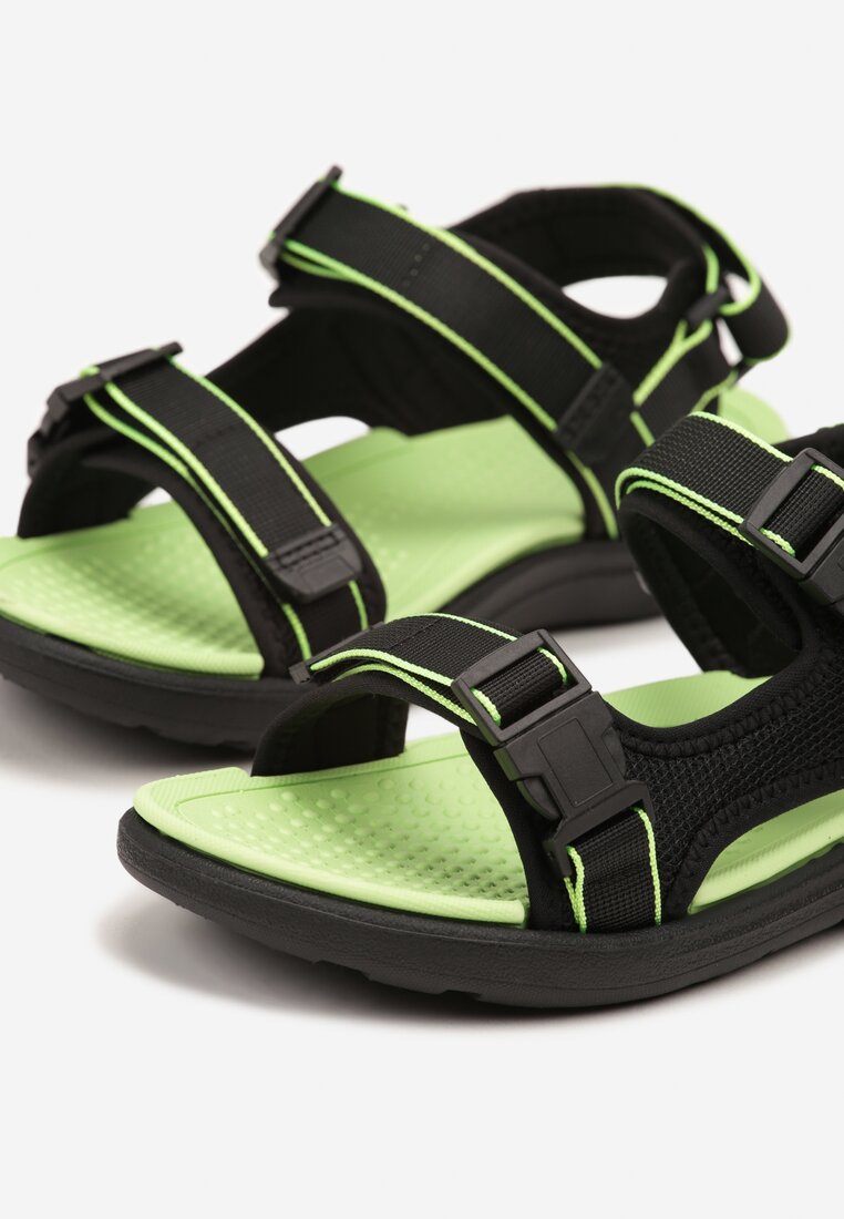 Sandale Negru cu verde