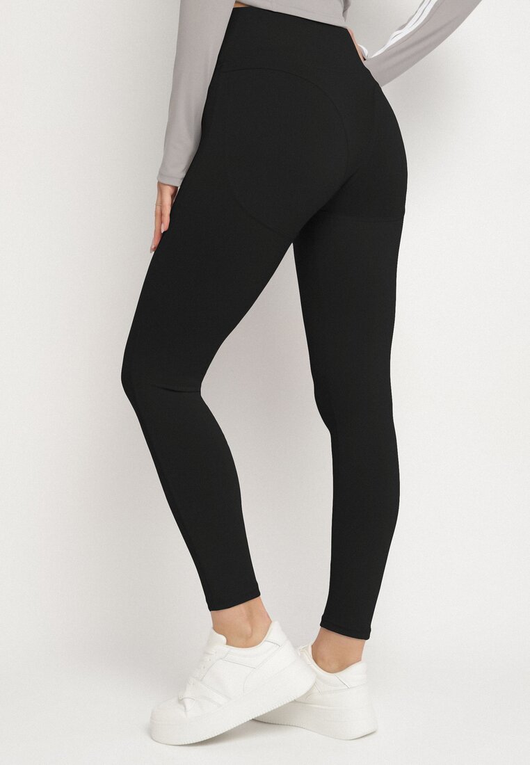 Czarne Legginsy z Modelującymi Przeszyciami Selettia