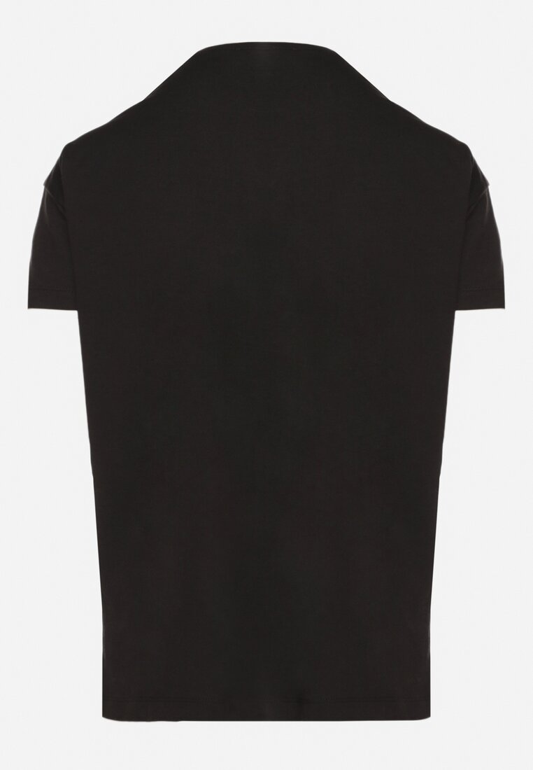 Czarny Klasyczny T-shirt Oversize z Bawełny Zivassa