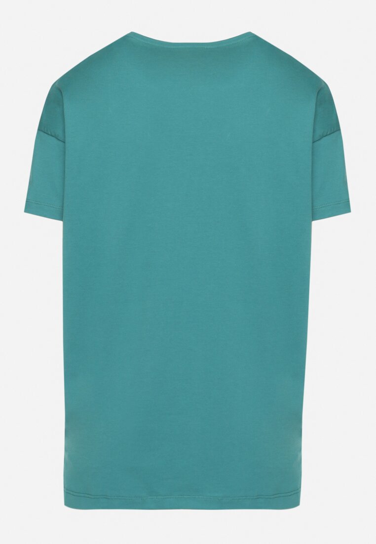 Zielony Klasyczny T-shirt Oversize z Bawełny Zivassa
