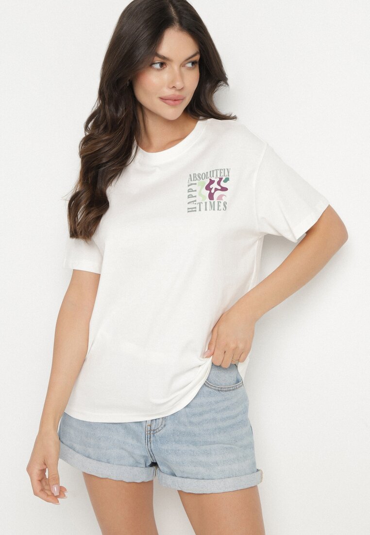 Biały Bawełniany T-shirt Oversize Fillaria