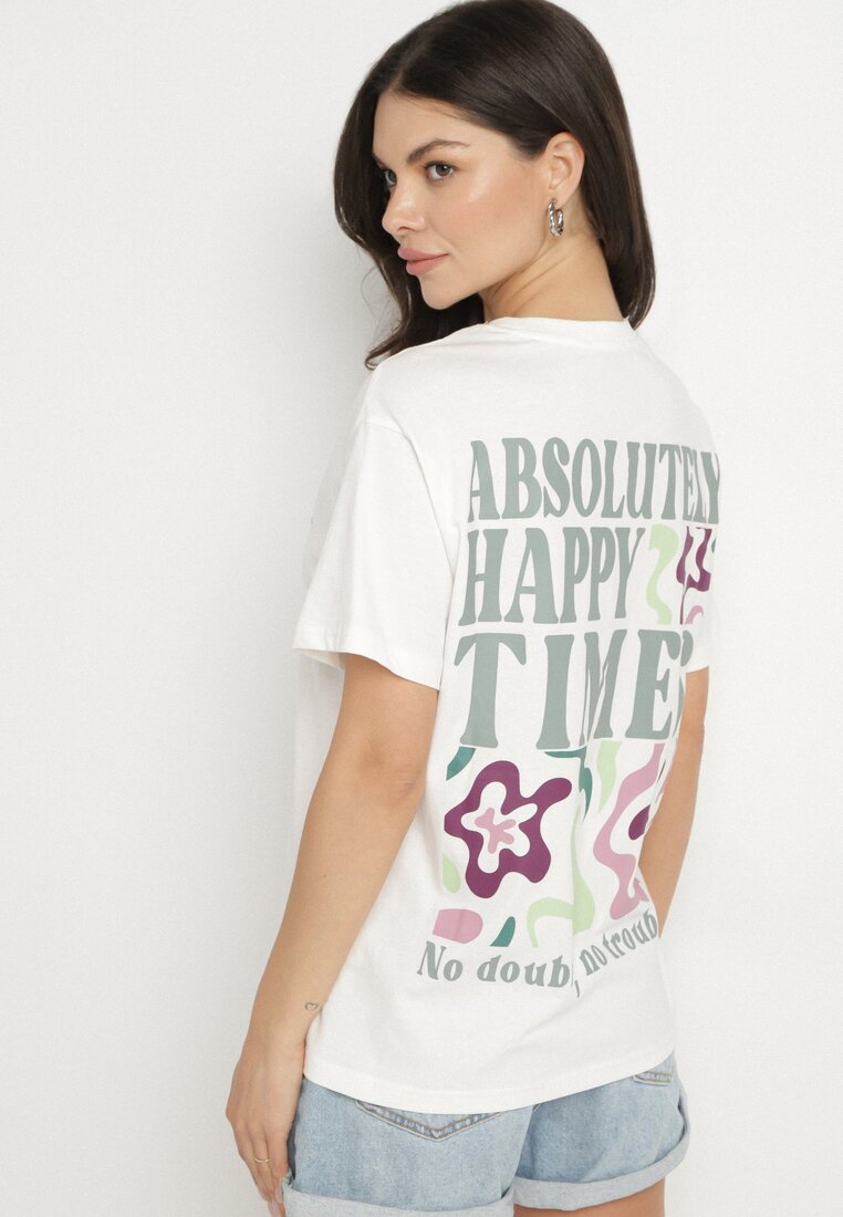 Biały Bawełniany T-shirt Oversize Fillaria
