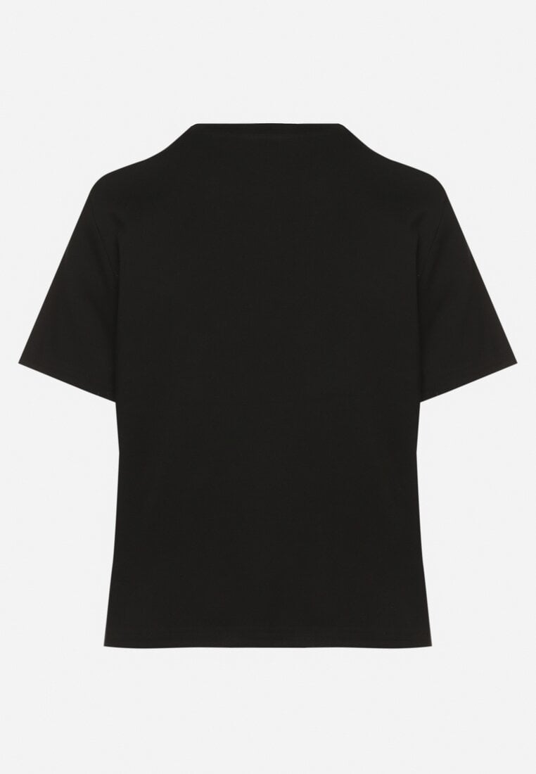 Czarny Bawełniany T-shirt o Klasycznym Kroju Tiariane