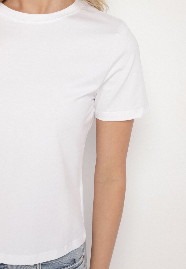 Biały Bawełniany Klasyczny T-shirt Ralarie