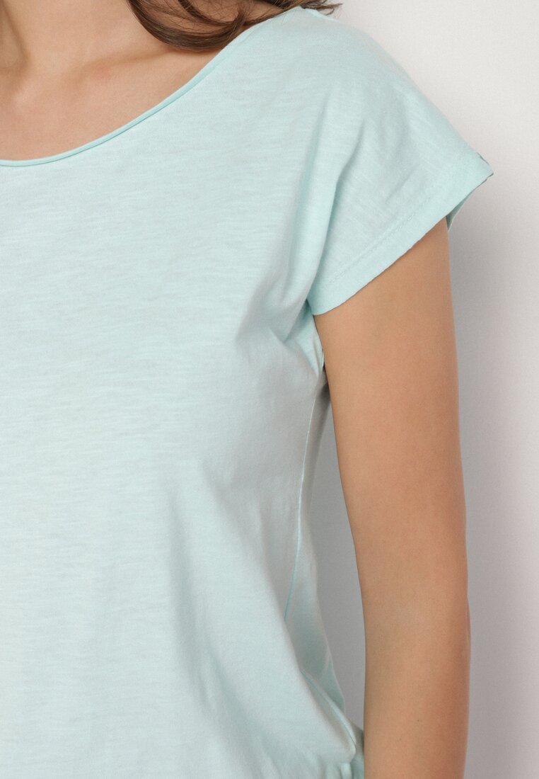 Jasnozielony Bawełniany T-shirt w Klasycznym Stylu Raliessa