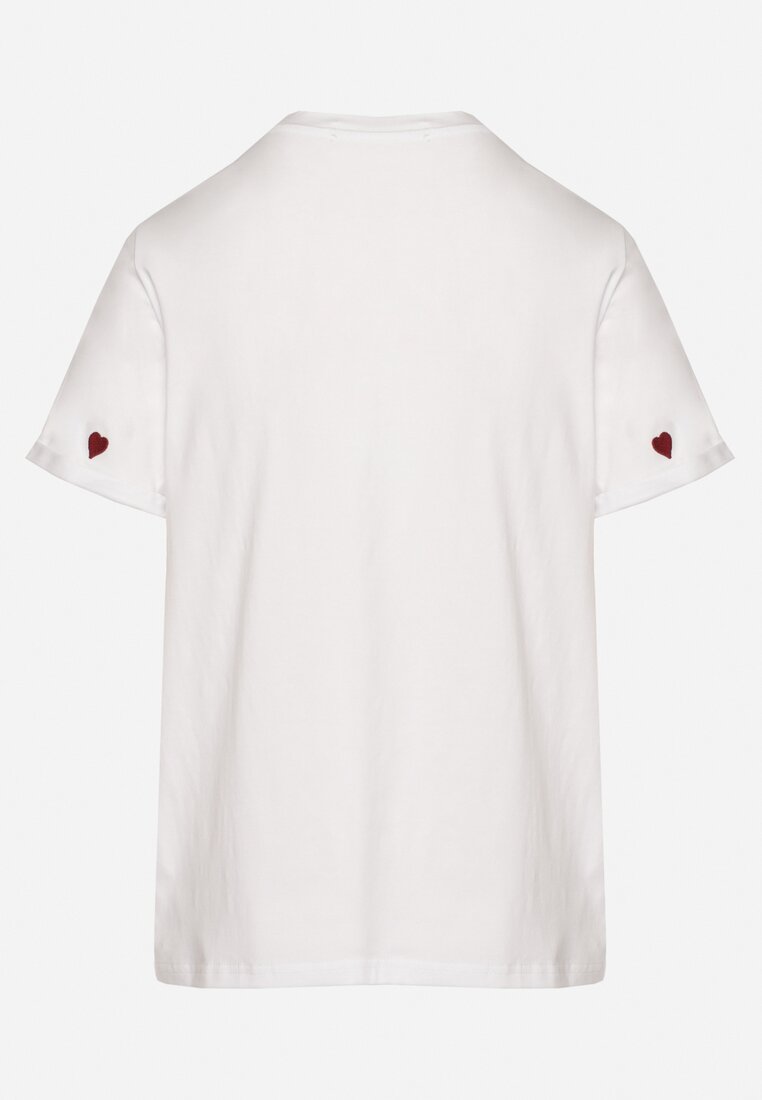 Biało-Czerwony T-shirt z Bawełny w Serca Kolavelle